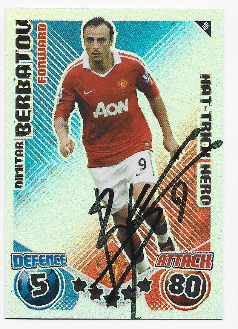 DIMITAR BERBATOV (Man. United) - TOPPS MATCH ATTAX 2011/12 -  Personally `AUTOGRAPHED` TRADING CARD