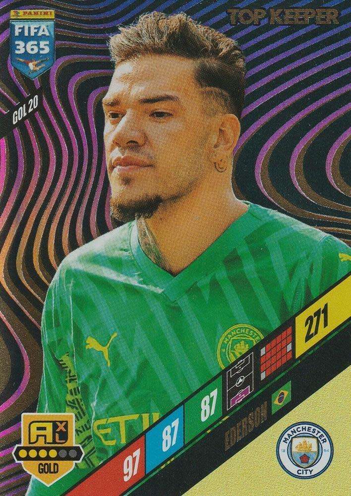 EDERSON - PANINI `FIFA 365 COLLECTION` 2024 - GOLD `TOP KEEPER` FOIL TRADING CARD GOL20