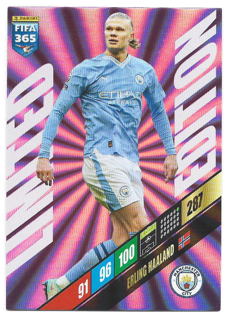 ERLING HAALAND - PANINI `FIFA 365 COLLECTION` UPDATES 2024 - `LIMITED EDITION` FOIL TRADING CARD