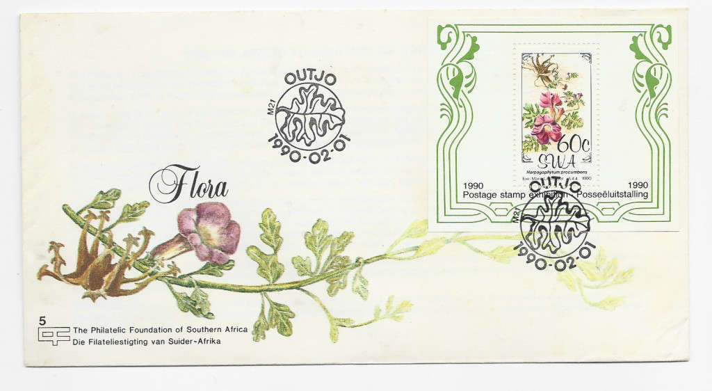 SOUTH WEST AFRICA - LOT of 3 PHILATELIC FOUNDATION SA Miniature Sheets on Cover