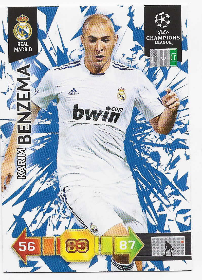 KARIM BENZEMA (Real Madrid) - PANINI `CHAMPIONS LEAGUE` 2010/11 - `BASE` TRADING CARD