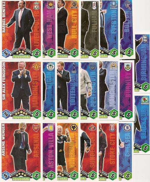 MATCH ATTAX 09/10 - COMPLETE SET MANAGER'S CARDS - ALL 20