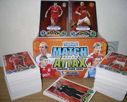 MATCH ATTAX 09/10 - TIN - 1 CLUB 100 + 2  L/E CARDS + 10 MOTM + 120 CARDS