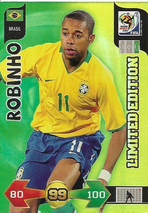 ROBINHO - PANINI FIFA WORLD CUP 2010 SOUTH AFRICA  - `LIMITED EDITION` TRADING  CARD