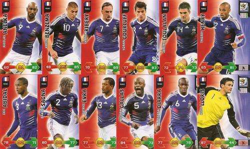 FIFA 2010 ADRENALYN XL - FRANCE COMPLETE BASE TEAM OF 14 - UK VERSION