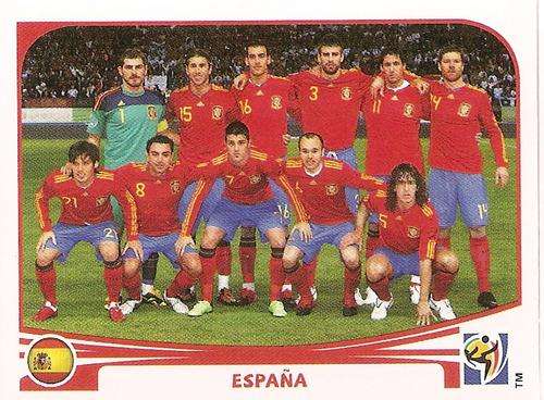 PANINI WORLD CUP 2010 STICKERS - SPAIN TEAM STICKER No 562