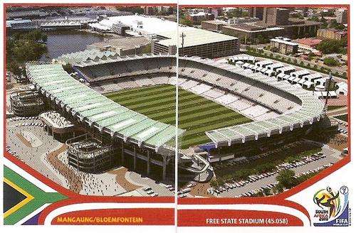 PANINI WORLD CUP STICKERS 2010 - FREE STATE STADIUM Nos 14&15