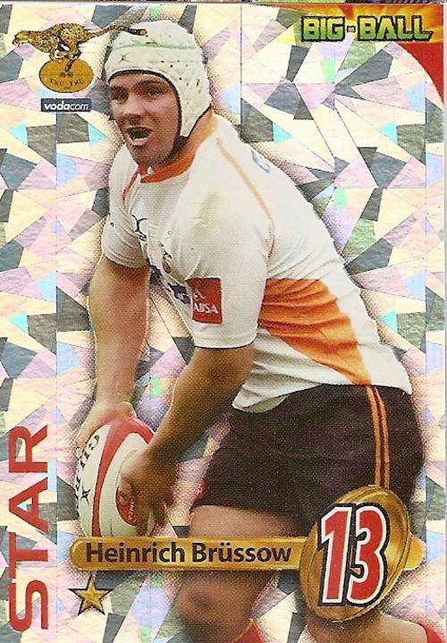HEINRICH BRUSSOW - 2010 BIG BALL RUGBY COLLECTION -  FOIL `STAR PLAYER` TRADING CARD CH12