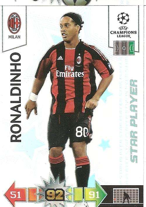 RONALDINHO - PANINI `CHAMPIONS LEAGUE` 2010/11 - FOIL `STAR PLAYER` CARD
