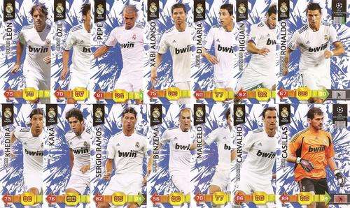 CHAMPIONS LEAGUE 2010/11- REAL MADRID BASE SET OF 14 CARDS