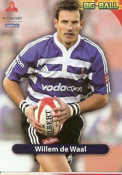 BIG BALL 2010 RUGBY COLLECTION - WILLEM DE WAAL BASE CARD WP39