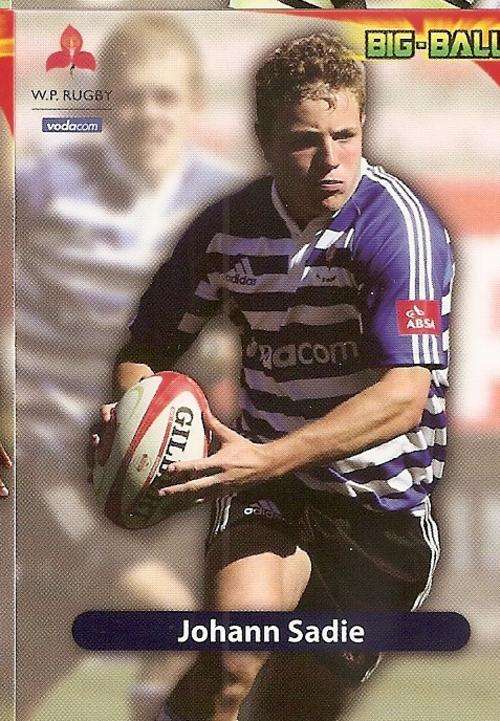 BIG BALL 2010 RUGBY COLLECTION - JOHANN SADIE BASE CARD WP23