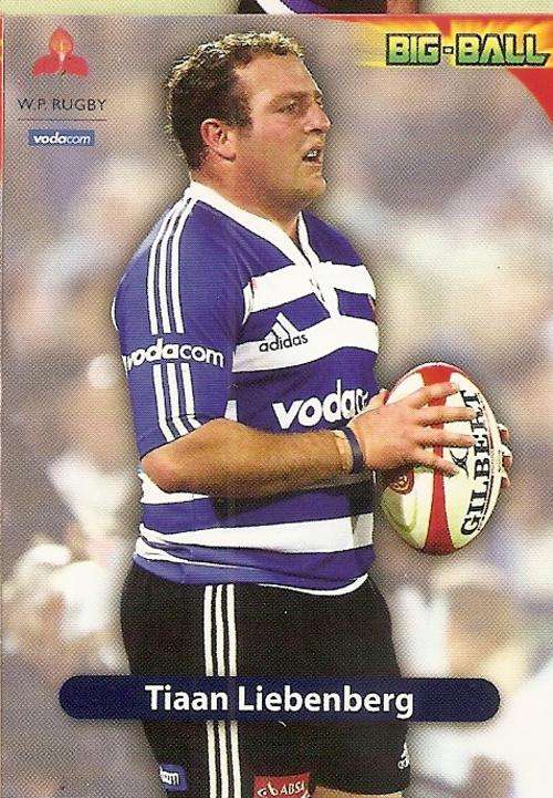 BIG BALL 2010 RUGBY COLLECTION - TIAAN LIEBENBERG BASE CARD WP35