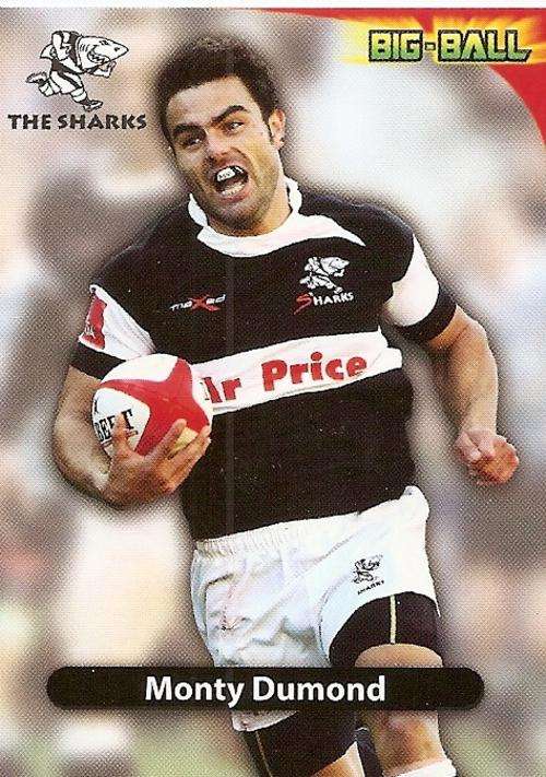 BIG BALL 2010 RUGBY COLLECTION - MONTY DUMOND BASE CARD TS19
