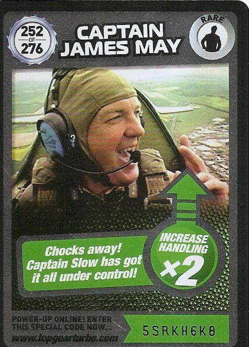 TOP GEAR TURBO CHALLENGE - CAPTAIN JAMES MAY (252) RARE CARD