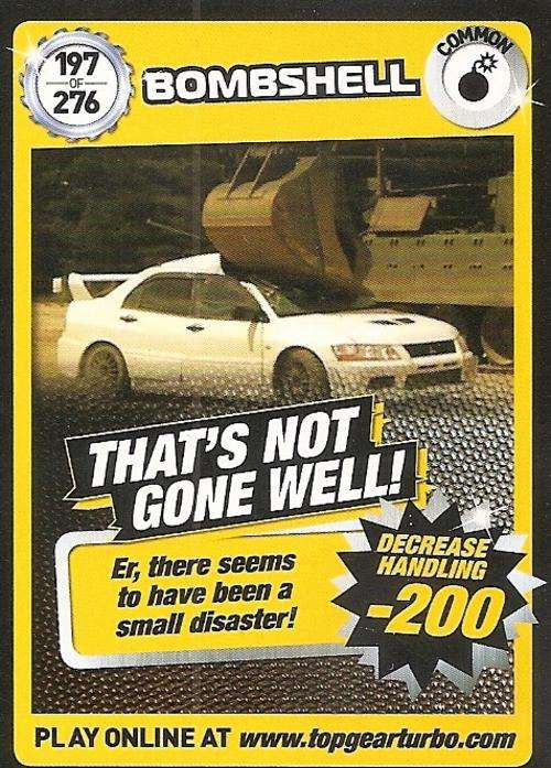 TOP GEAR TURBO CHALLENGE - COMMON BOMBSHELL 197 CARD
