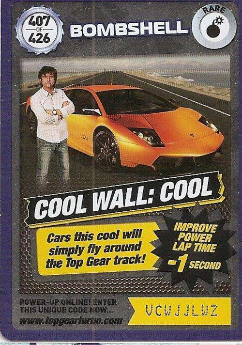 TOP GEAR TURBO CHALLENGE "EXTRA" - BOMBSHELL "RARE" CARD 407