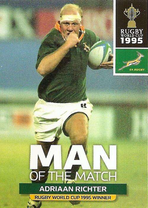 2011 RUGBY WORLD CUP COLLECTION -  ADRIAAN RICHTER "MAN of the MATCH" CARD 167