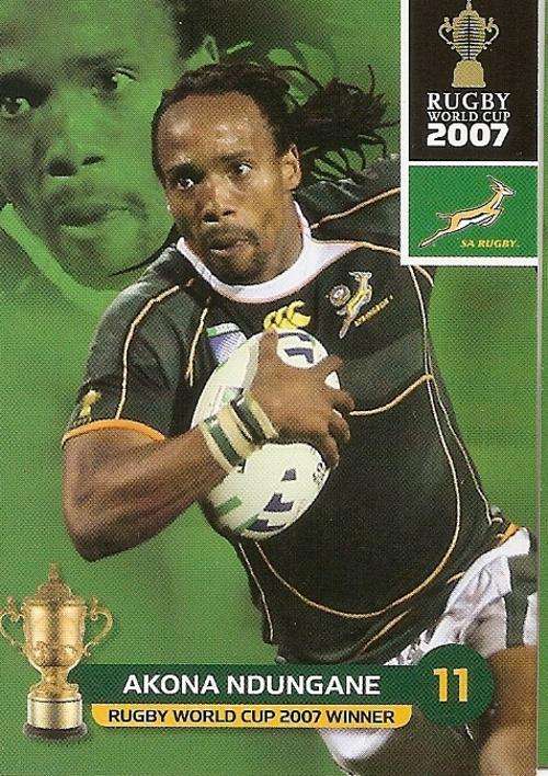 2011 RUGBY WORLD CUP COLLECTION -  AKONA NDUNGANE BASE CARD 127