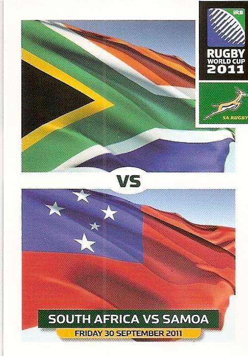 2011 RUGBY WORLD CUP COLLECTION -  2011 WC GAME SCORE BASE CARD 54