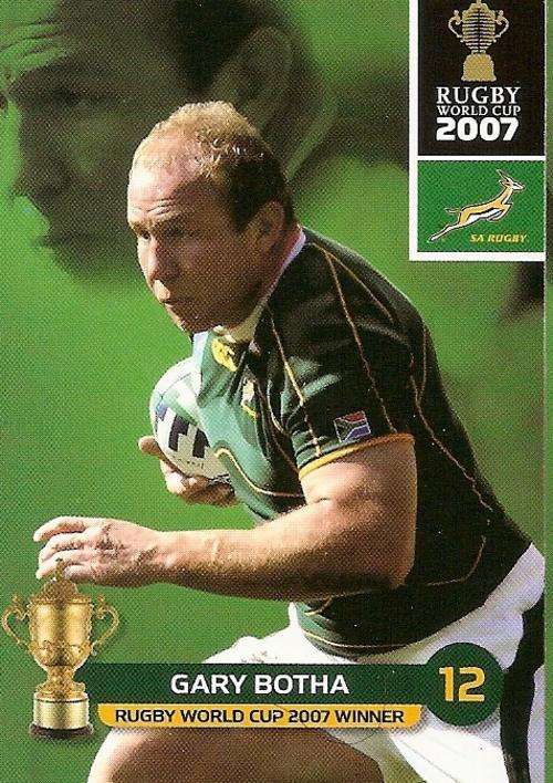 2011 RUGBY WORLD CUP COLLECTION -  GARY BOTHA BASE CARD 141