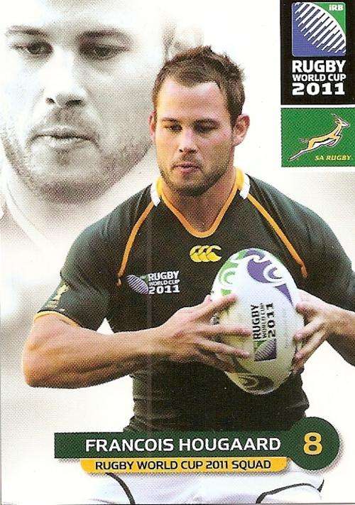 2011 RUGBY WORLD CUP COLLECTION -  FRANCOIS HOUGAARD BASE CARD 74