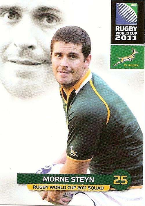 2011 RUGBY WORLD CUP COLLECTION -  MORNE STEYN BASE CARD 89