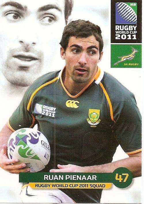 2011 RUGBY WORLD CUP COLLECTION -  RUAN PIENAAR BASE CARD 95