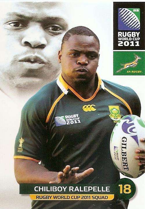 2011 RUGBY WORLD CUP COLLECTION -  CHILIBOY RALEPELE BASE CARD 68