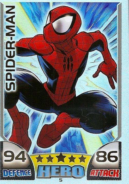 TOPPS HERO ATTAX - MARVEL UNIVERSE - SPIDERMAN "RAINBOW FOIL" CARD 5