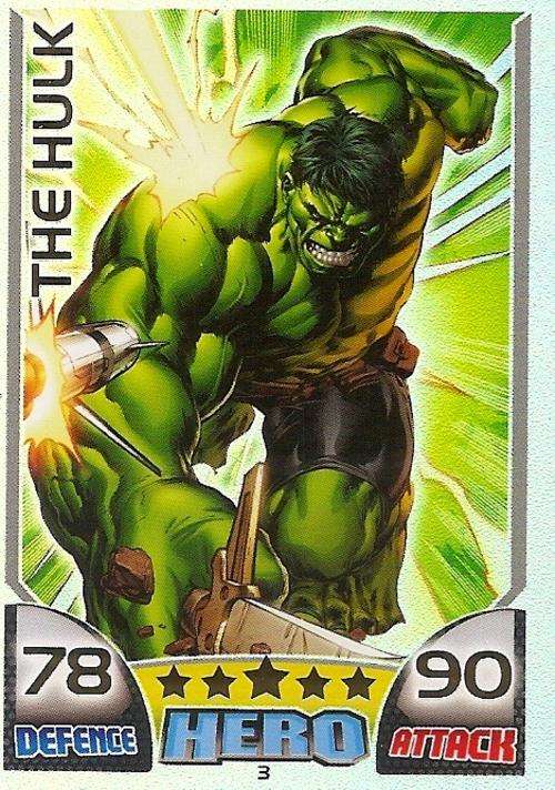TOPPS HERO ATTAX - MARVEL UNIVERSE - THE HULK "RAINBOW FOIL" CARD 3