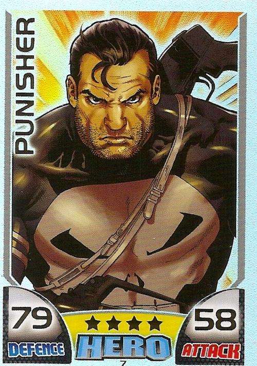 TOPPS HERO ATTAX - MARVEL UNIVERSE - PUNISHER "RAINBOW FOIL" CARD 7