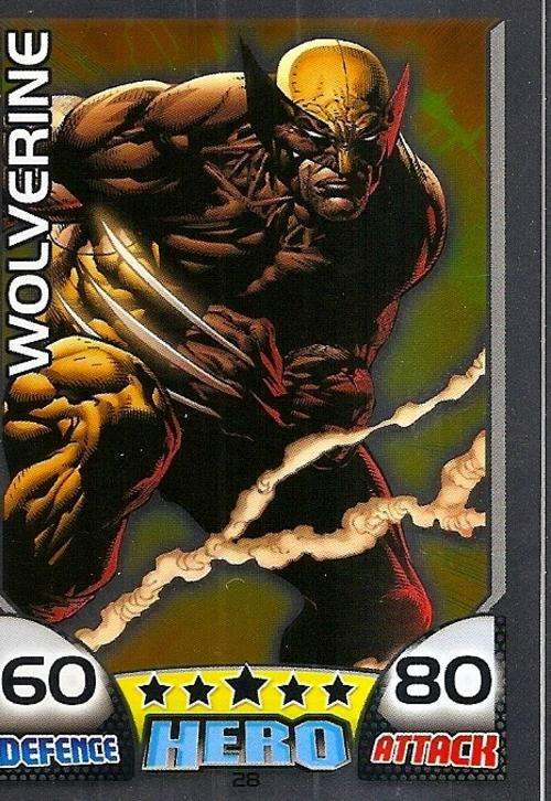 TOPPS HERO ATTAX - MARVEL UNIVERSE - WOLVERINE "FOIL" CARD 28