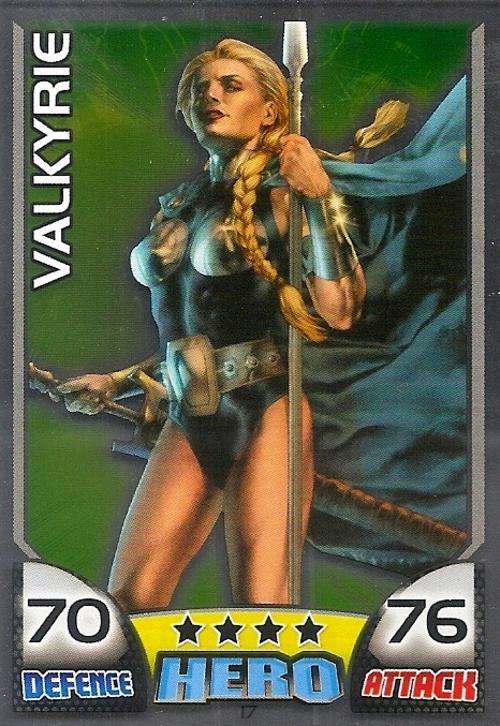TOPPS HERO ATTAX - MARVEL UNIVERSE - VALKYRIE "FOIL" CARD 17