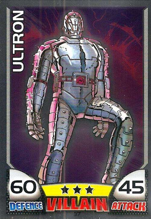 TOPPS HERO ATTAX - MARVEL UNIVERSE - ULTRON "FOIL" CARD 37