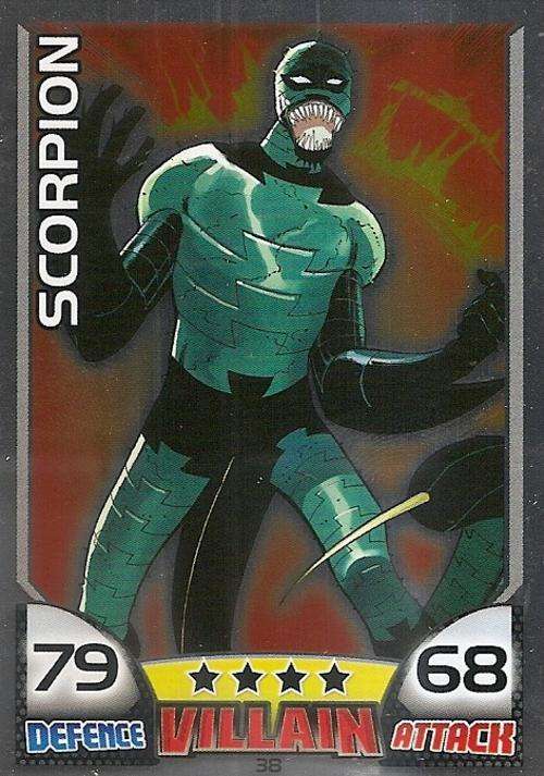 TOPPS HERO ATTAX - MARVEL UNIVERSE - SCORPION "FOIL" CARD 38