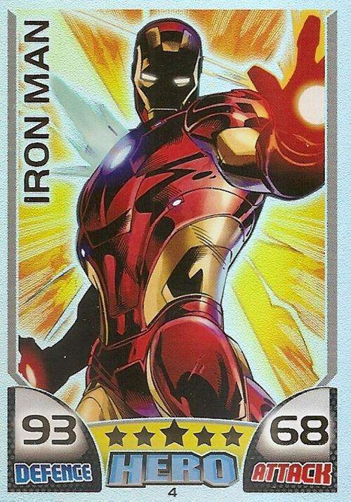 TOPPS HERO ATTAX - MARVEL UNIVERSE - IRONMAN "RAINBOW FOIL" CARD 4