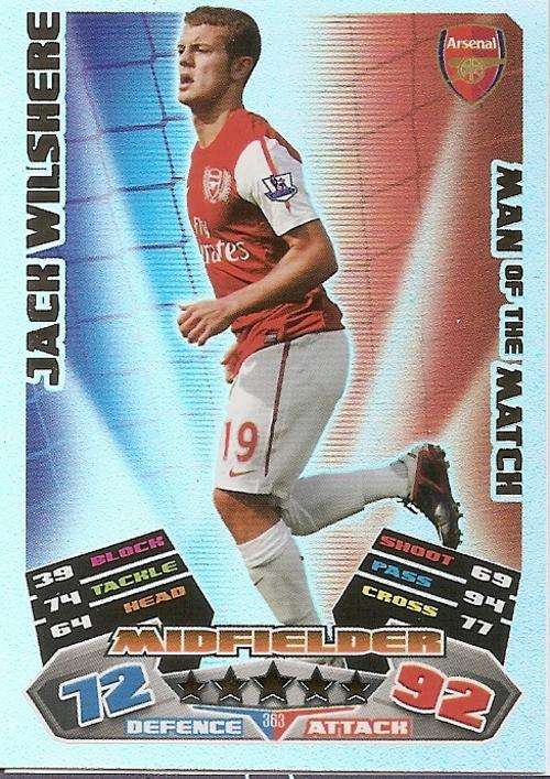 MATCH ATTAX 2012 - JACK WILSHERE "MAN of the MATCH" CARD