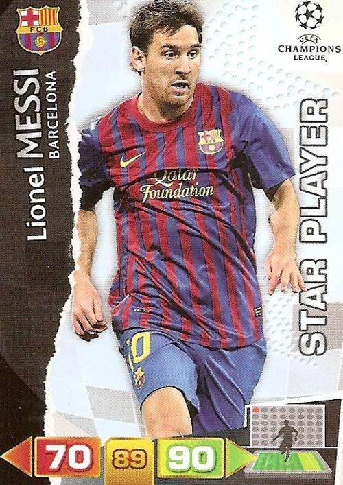 CHAMPIONS LEAGUE  2012 ADRENALYN XL - LIONEL MESSI "STAR PLAYER" CARD
