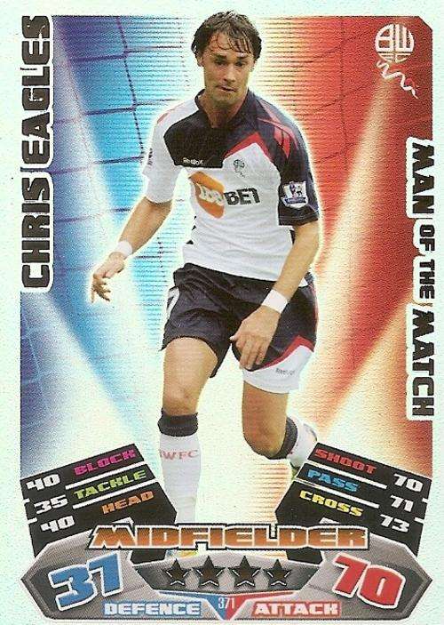 MATCH ATTAX 2012 - CHRIS EAGLES "MAN of the MATCH" CARD
