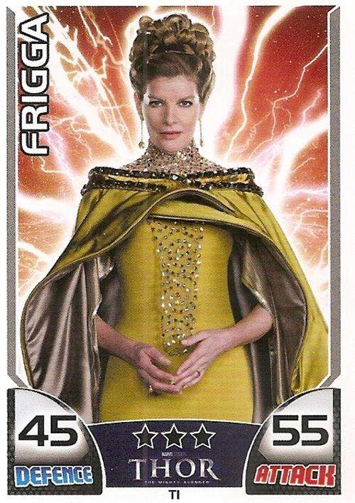 TOPPS HERO ATTAX - MARVEL UNIVERSE - THOR "RARE" MOVIE CARD "FRIGGA T1"