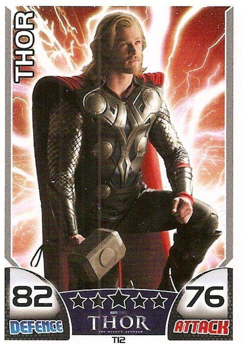 TOPPS HERO ATTAX - MARVEL UNIVERSE - THOR "RARE" MOVIE CARD "THOR T12"