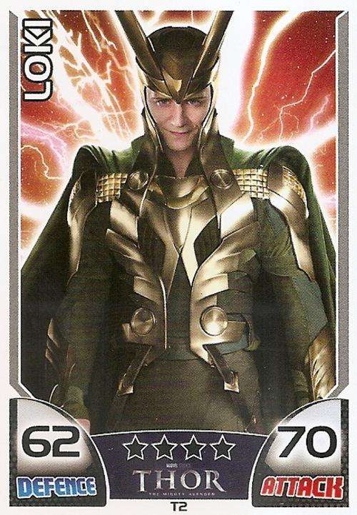 TOPPS HERO ATTAX - MARVEL UNIVERSE - THOR "RARE" MOVIE CARD "LOKI" T2