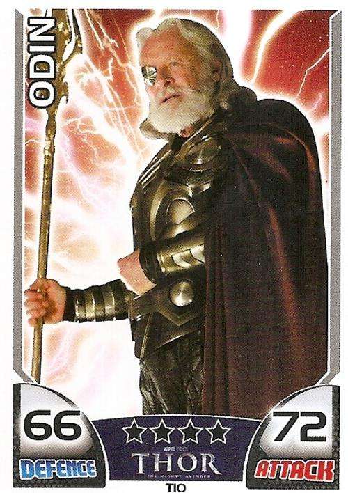 TOPPS HERO ATTAX - MARVEL UNIVERSE - THOR "RARE" MOVIE CARD "ODIN T10"