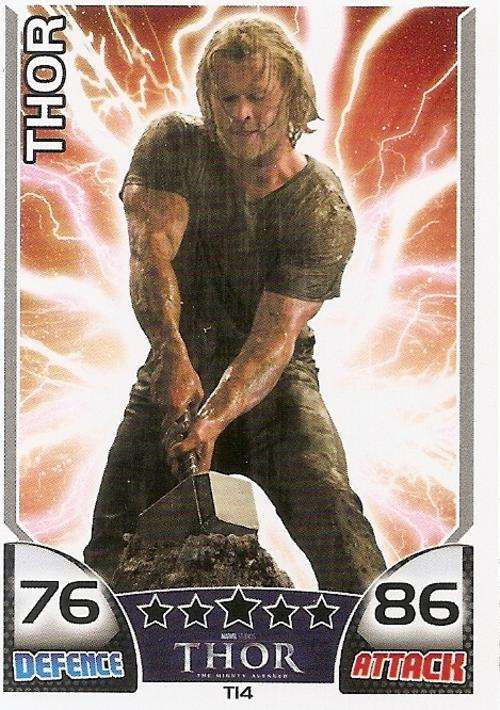 TOPPS HERO ATTAX - MARVEL UNIVERSE - THOR "RARE" MOVIE CARD "THOR T14"