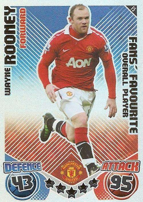 MATCH ATTAX EXTRA 2010/11 - WAYNE ROONEY "FANS FAVOURITE" CARD