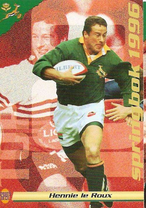 HENNIE LE ROUX - SPORTS DECK 1996 - TOP 100 "SPRINGBOKS" CARD 3