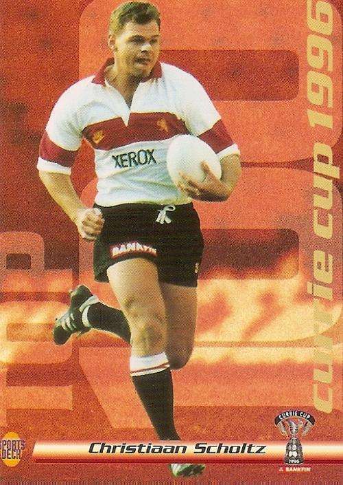CHRISTIAAN SCHOLTZ - SPORTS DECK 1996 -  TRANSVAAL "CURRIE CUP 1996" CARD 17