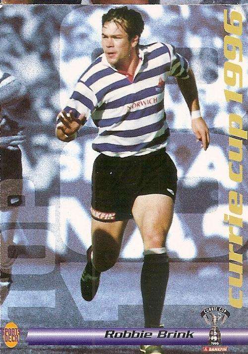 ROBBIE BRINK - SPORTS DECK 1996 -  WP "CURRIE CUP 1996" CARD 58
