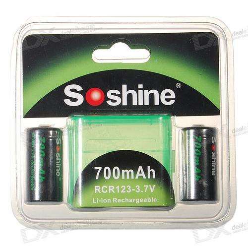 Rechargeable batteries CR123A 3.7V
